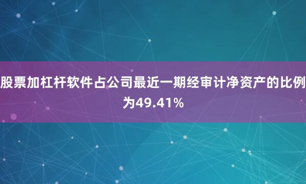 股票加杠杆软件占公司最近一期经审计净资产的比例为49.41%